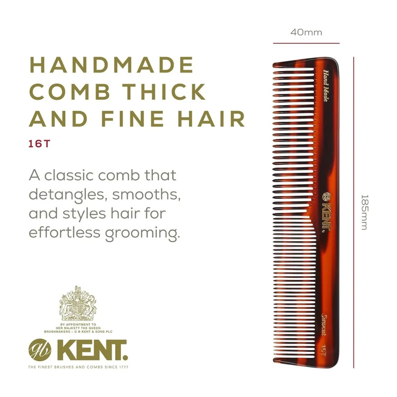 Peigne de coiffure - Large gros et fin (185mm/7.3'') - 16T