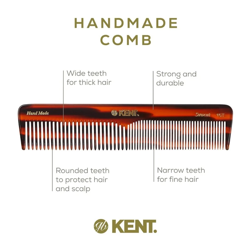 Peigne de coiffure - Large gros et fin (185mm/7.3'') - 16T