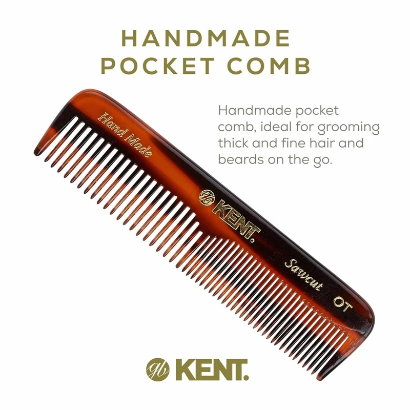 Peigne de poche avec étuit de cuir et lime à ongles en métal - (112m m/4.3'') Nu19
