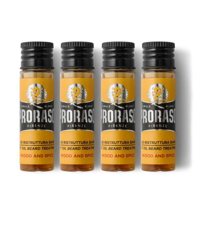 Traitement à l'huile chaude pour barbe "Wood & Spice" (4X 17ml/0.6oz)