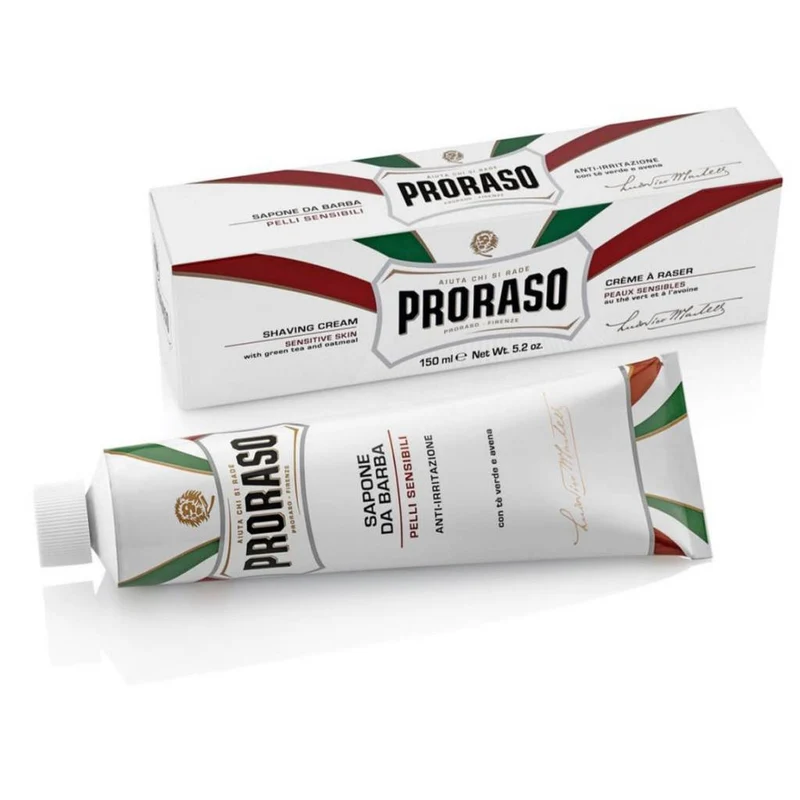 Crème à raser au thé vert et à l'avoine - Pour peau sensible (150ml/5.2oz)