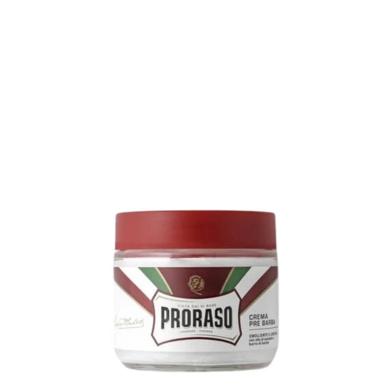 Crème pré-rasage à l'huile de bois de santal et au beurre de karité - Pour les barbes plus épaisses (100ml/3.6oz)