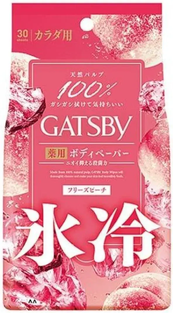 Mandom Gatsby Body Care Paper Freeze Peach Cooling 30 Sheets