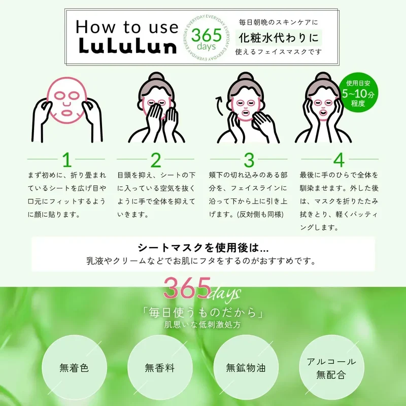Lululun Hydra 5ALA Moisturizing Face Mask 28 Pieces Daily Routine