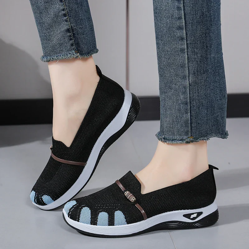 Chaussures Slip-On de Marche à Enfiler en Maille Respirante