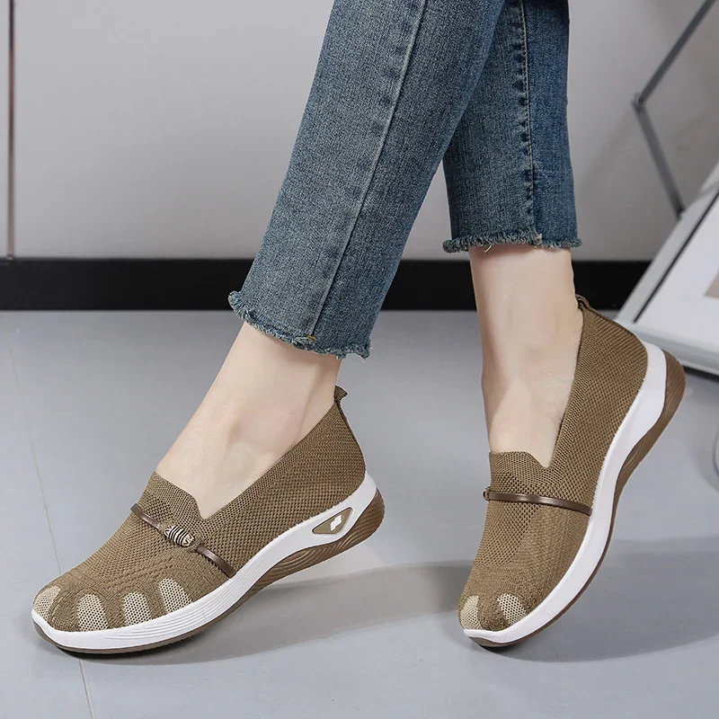 Chaussures Slip-On de Marche à Enfiler en Maille Respirante