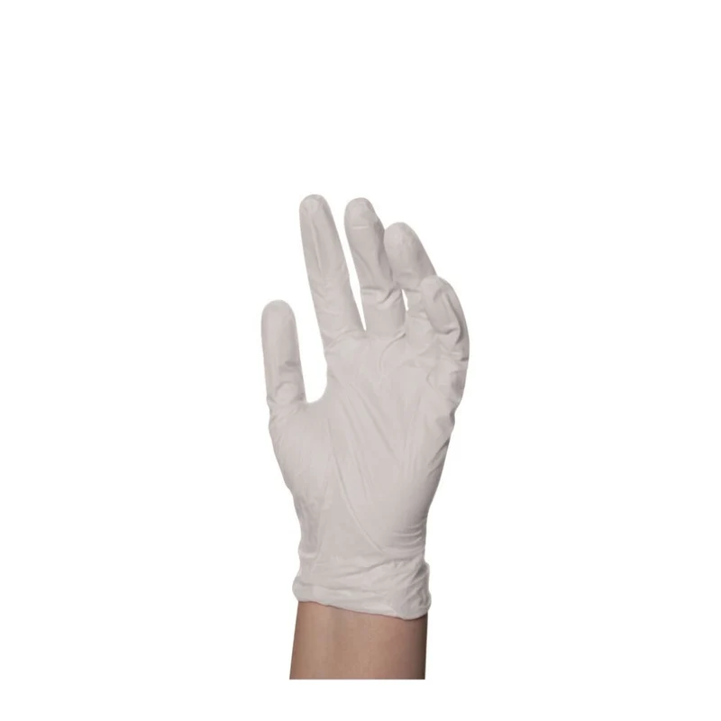 Gants de nitrile jetables - Blanc - Grand (Boite de 100)