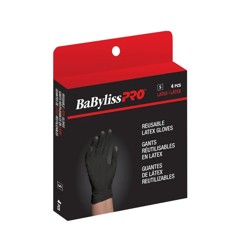 Gants de latex réutilisables - Noir - Petit (Boite de 4)