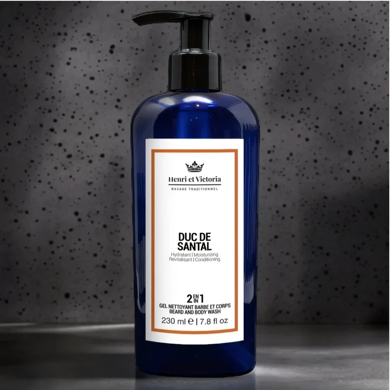 Gel nettoyant 2 en 1 barbe et corps "Duc de Santal" (230ml/7.8oz)