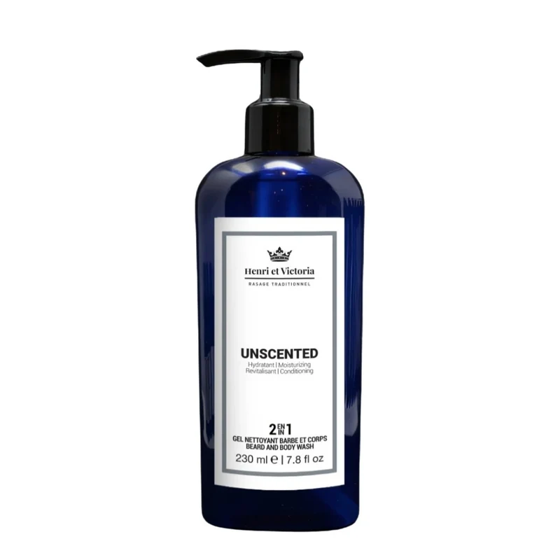 Gel nettoyant 2 en 1 barbe et corps "Unscented" (230ml/7.8oz)