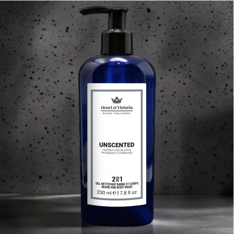 Gel nettoyant 2 en 1 barbe et corps "Unscented" (230ml/7.8oz)