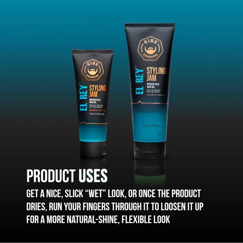 Gibs Grooming - Gel coiffant "El Rey Styling Jam" - Tenue moyenne, brillance variable