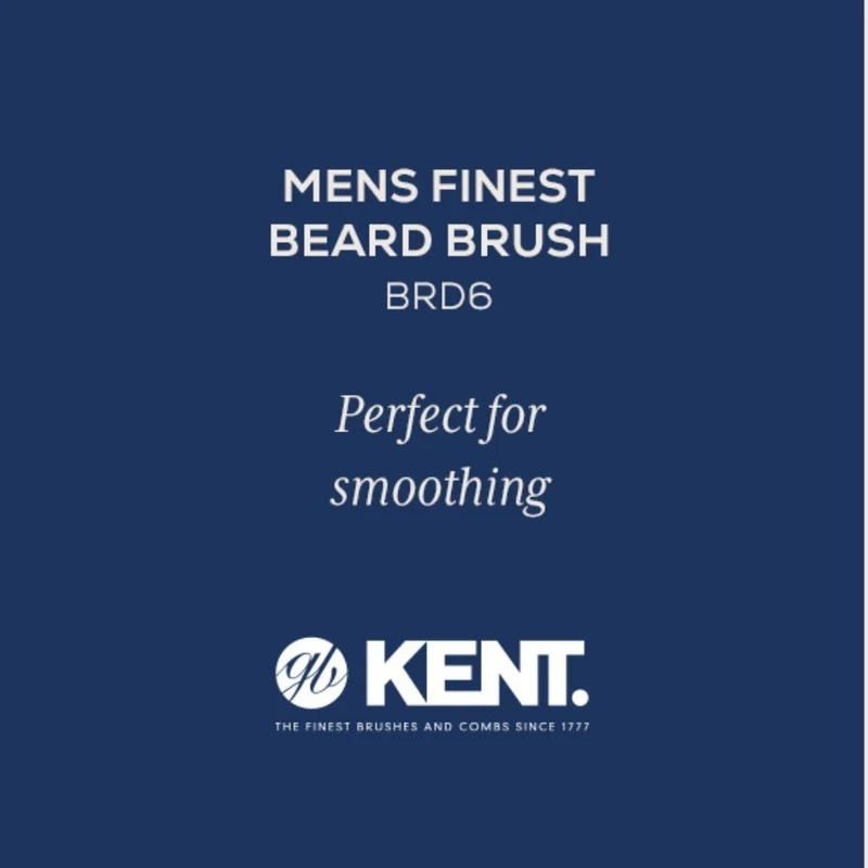 KENT. - Brosse à barbe noeud papillion - Fabriqué en bois d'hêtre et poils en crin de cheval (84mm/3.31") - BRD6