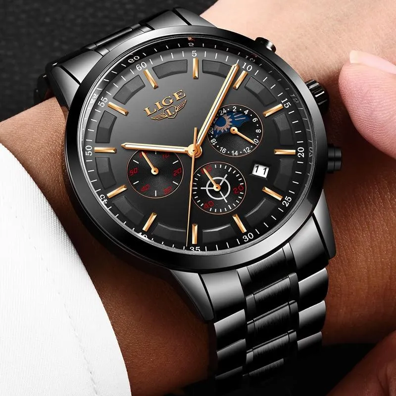 Orologio Militare Nero - Impermeabile | Tempo & Data