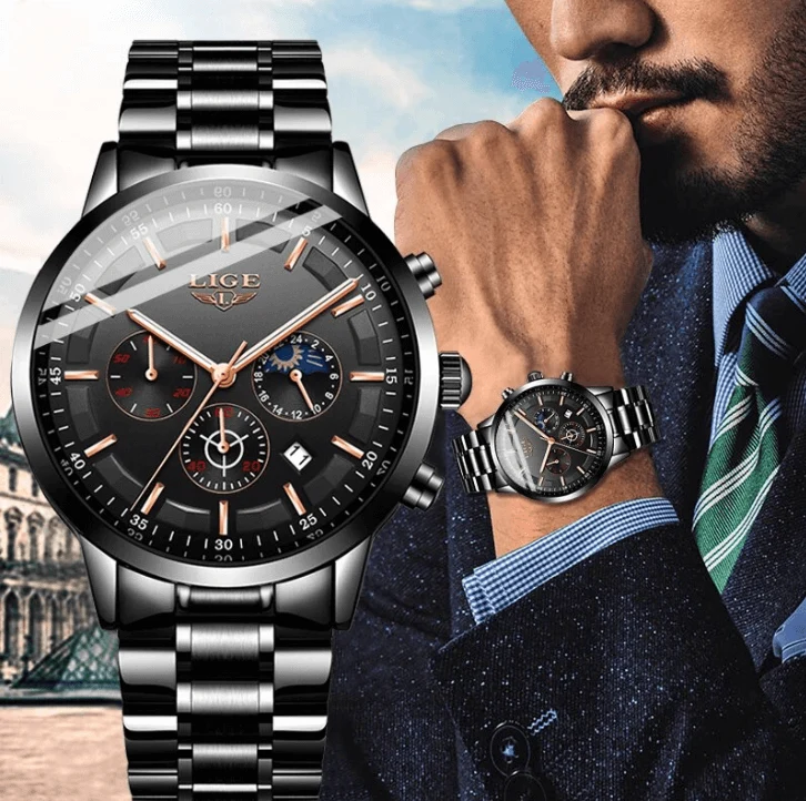 Orologio Militare Nero - Impermeabile | Tempo & Data