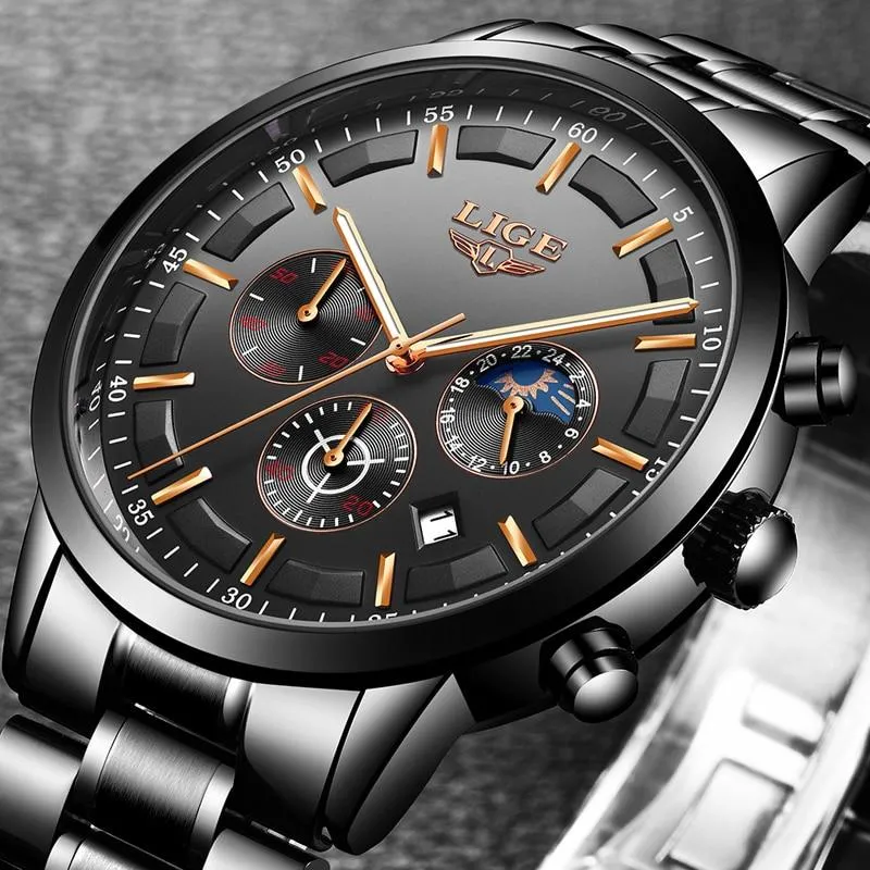 Orologio Militare Nero - Impermeabile | Tempo & Data