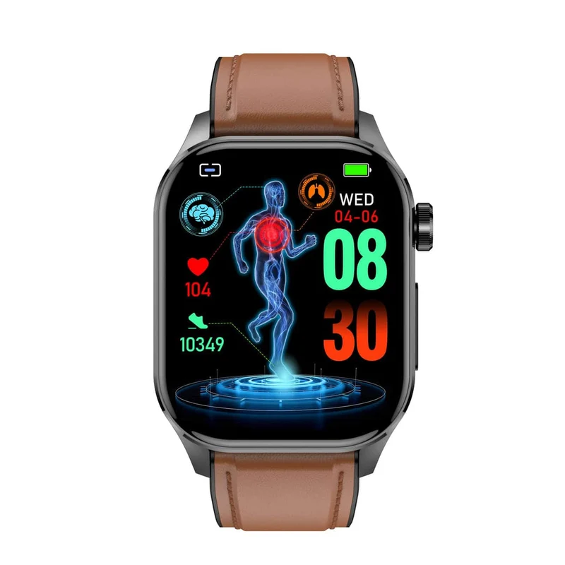 Smartwatch con ECG - Monitoraggio della glicemia e della pressione sanguigna | HealthSync
