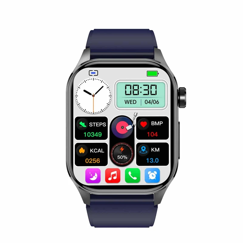 Smartwatch con ECG - Monitoraggio della glicemia e della pressione sanguigna | HealthSync