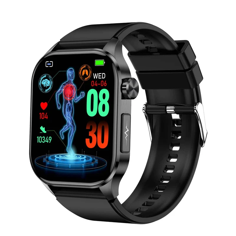 Smartwatch con ECG - Monitoraggio della glicemia e della pressione sanguigna | HealthSync