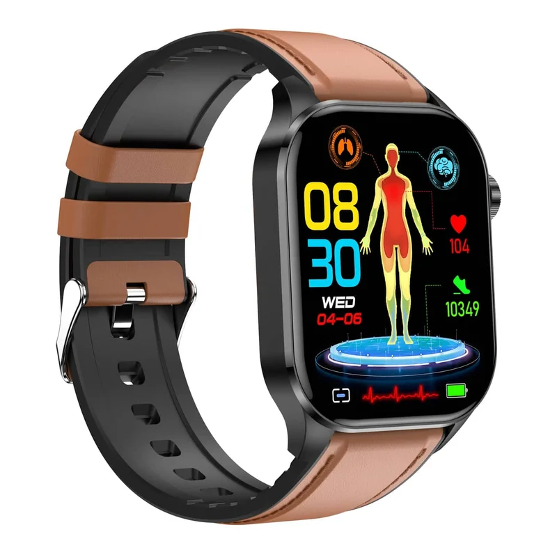 Smartwatch con ECG - Monitoraggio della glicemia e della pressione sanguigna | HealthSync