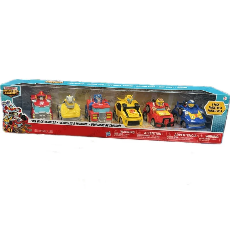 HASBRO - Ensemble de 6 Véhicules à Traction Transformers Rescue Bots Academy