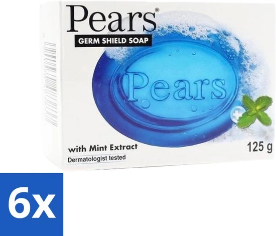 Pears - Zeep - Transparant - Mint - Zacht - 125 Gr - Voordeelverpakking - 6 stuks