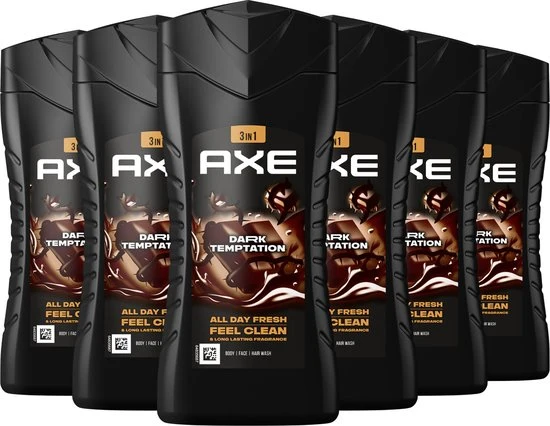 AXE 3-in-1 Douchegel - Dark Temptation - 6 x 250 ml - Voordeelverpakking