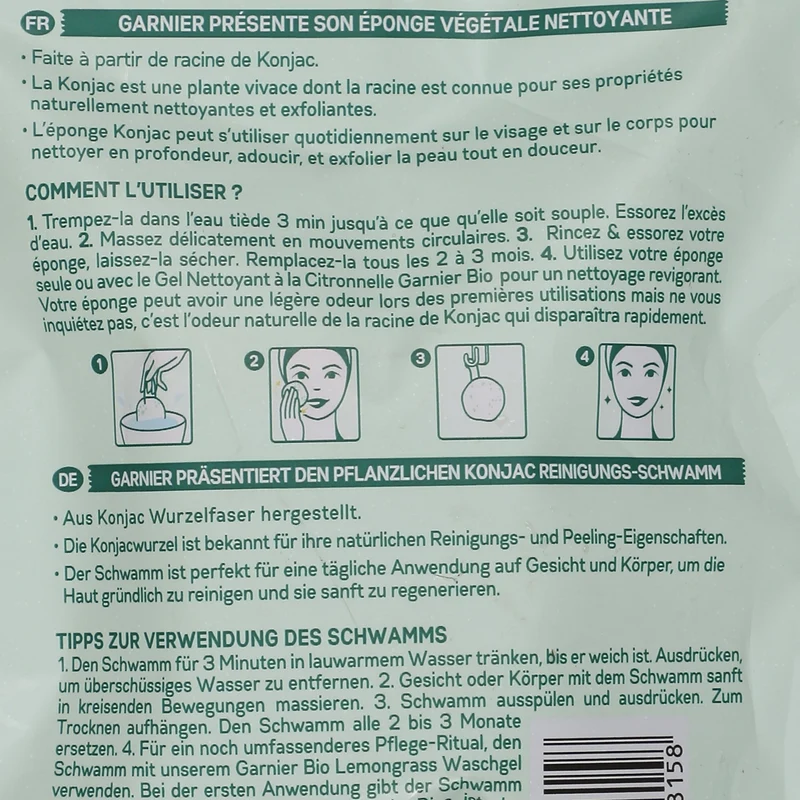 Eponge Konjac nettoyante