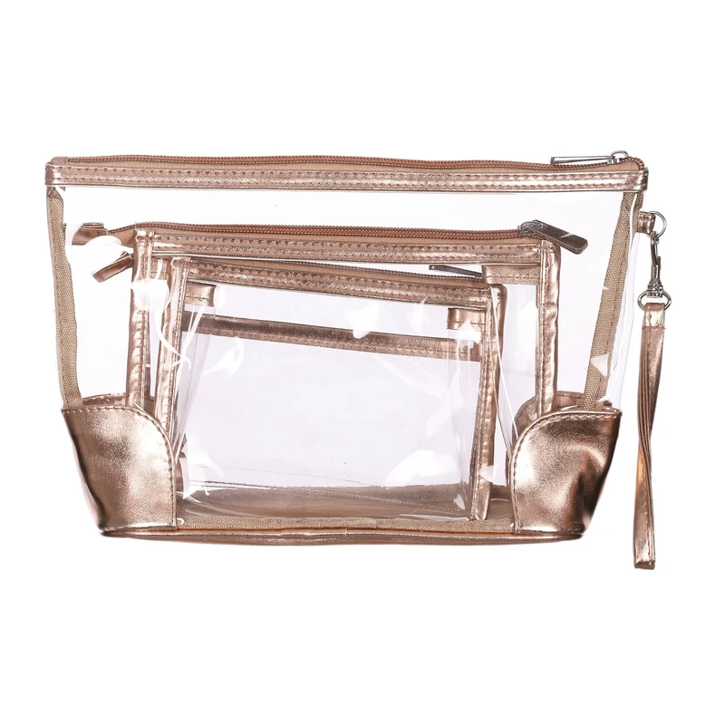 3 TROUSSES DE TOILETTE TRANSPARENTE FEMME TM