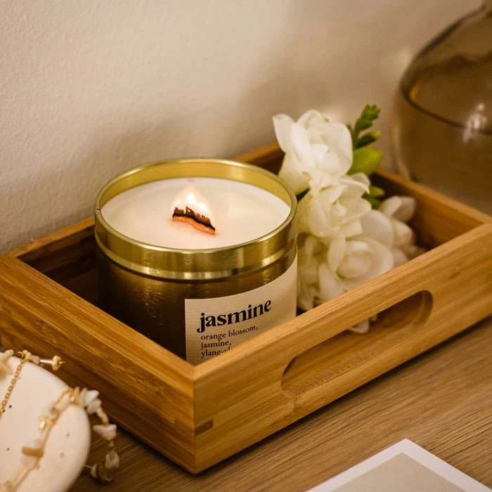 Jasmine Botanische Duftkerze Mit Holzdocht 250 ml