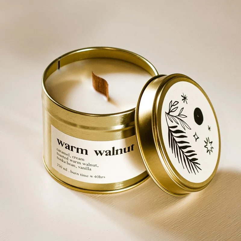 Warm Walnut Botanische Duftkerze Mit Holzdocht 250 ml