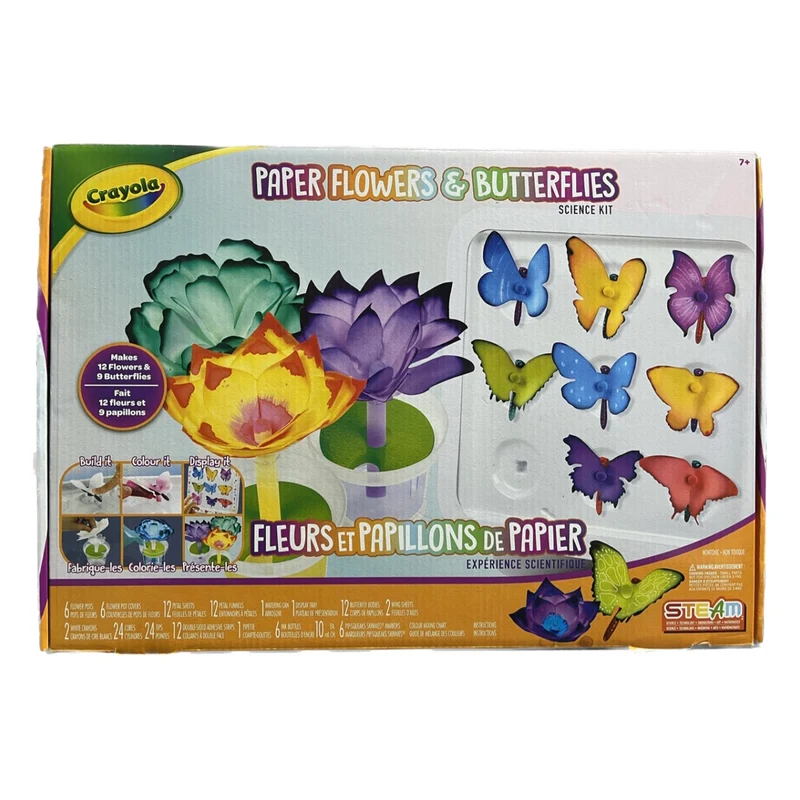 CRAYOLA - Trousse d'Expérience Scientifique Fleurs et Papillons de Papier Steam