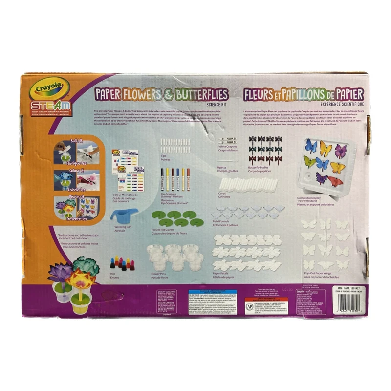 CRAYOLA - Trousse d'Expérience Scientifique Fleurs et Papillons de Papier Steam
