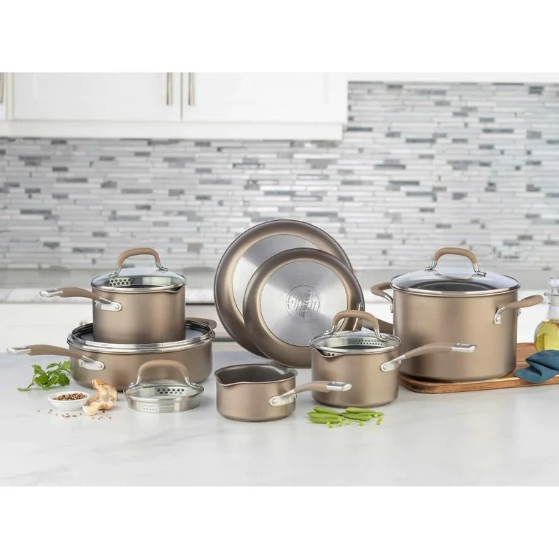 CIRCULON - Batterie de Cuisine de 12 Pièces en Aluminium Anodisé