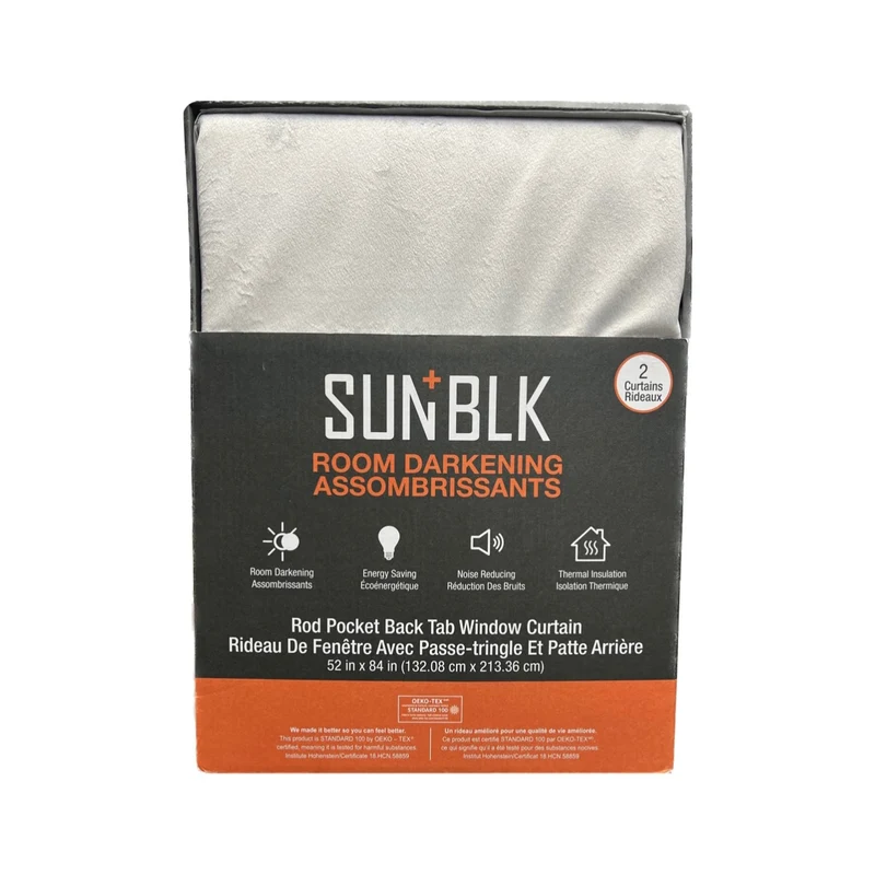 SUN + BLK - Ensemble de 2 Rideaux de Fenêtre Assombrissants