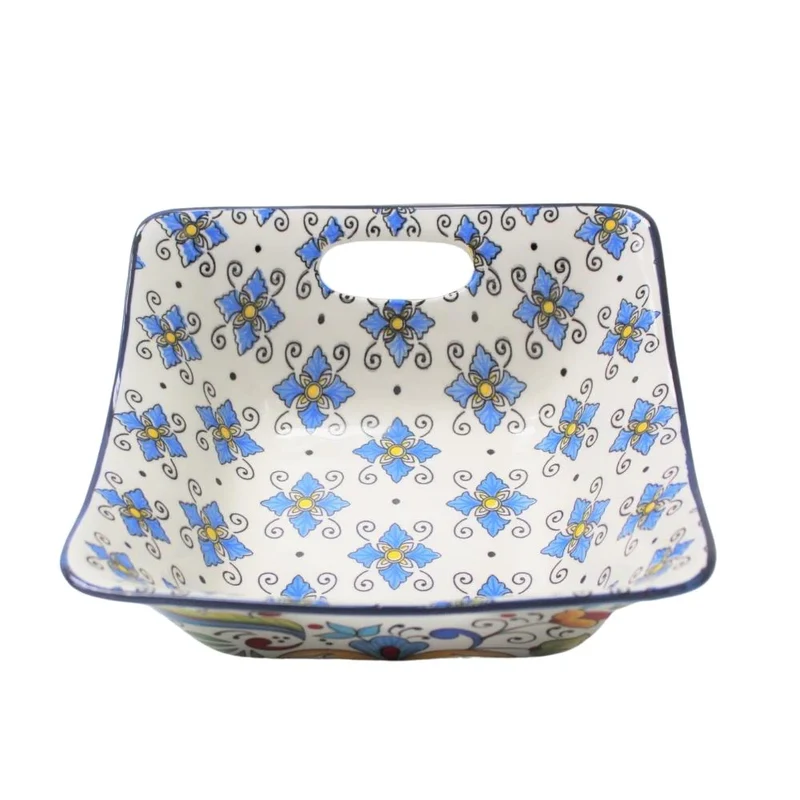 Ensemble de 3 Bols Carrés en Porcelaine avec Poignées