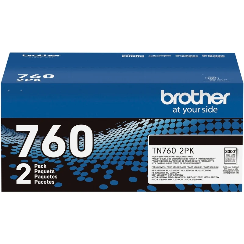 BROTHER - Ensemble de 2 Cartouche d'Encre TN760 *Boite Ouverte*