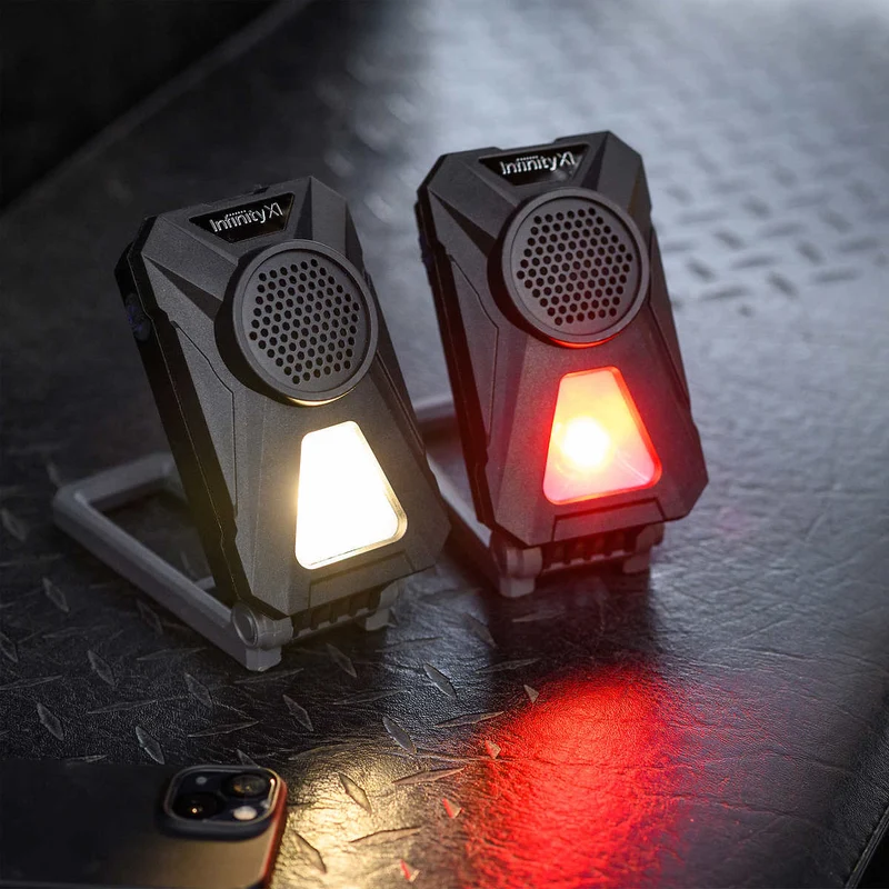 INFINITY X1 - Paquet de 2 Lampes de Travail avec Haut-parleurs