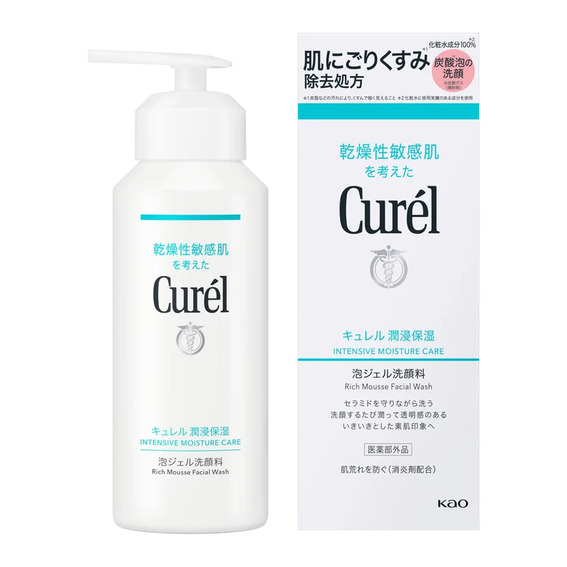 Curel Foam Gel Facial Cleanser with Dust Removal and 100% Lotion Ingredients