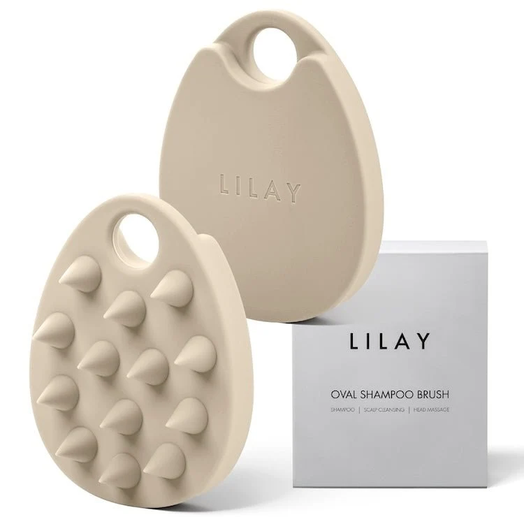 LILAY Oval Shampoo Brush Ecru Beige