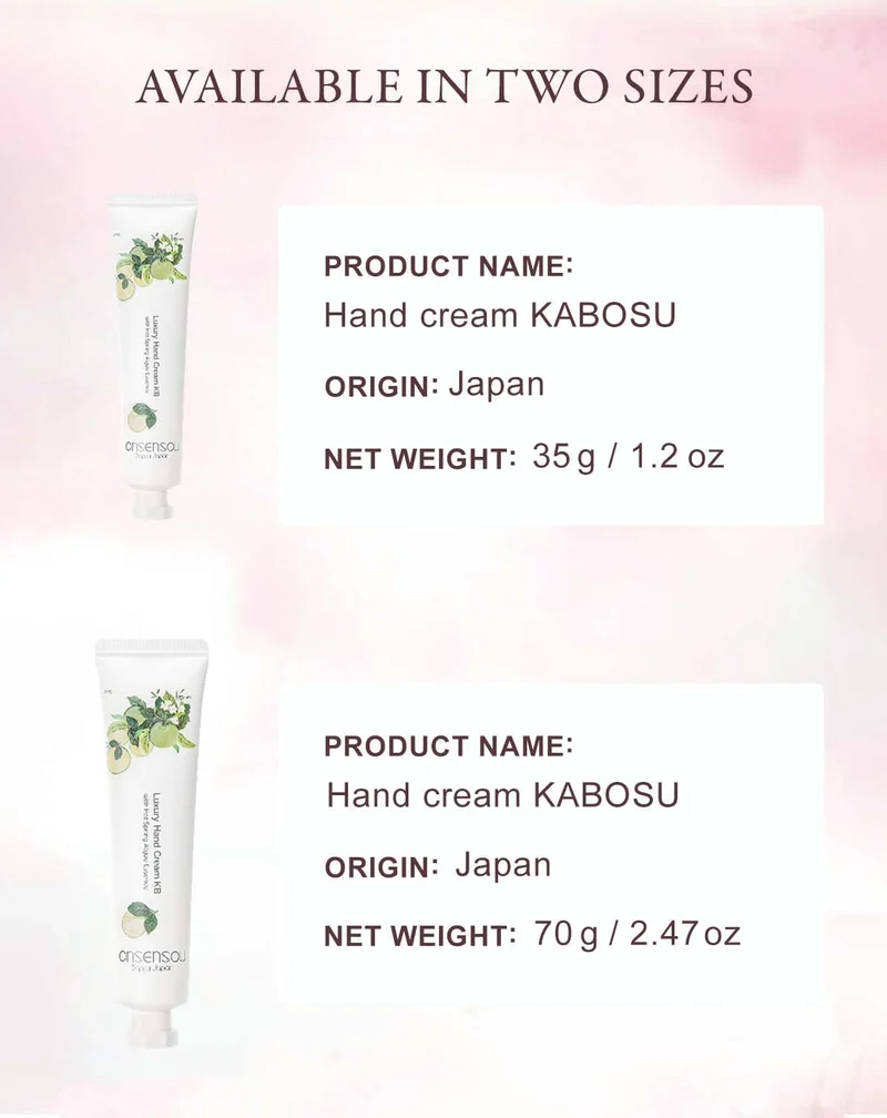 ONSENSOU Luxury Hand Cream 35g Kabosu & Yuzu Shea Butter Made in Japan