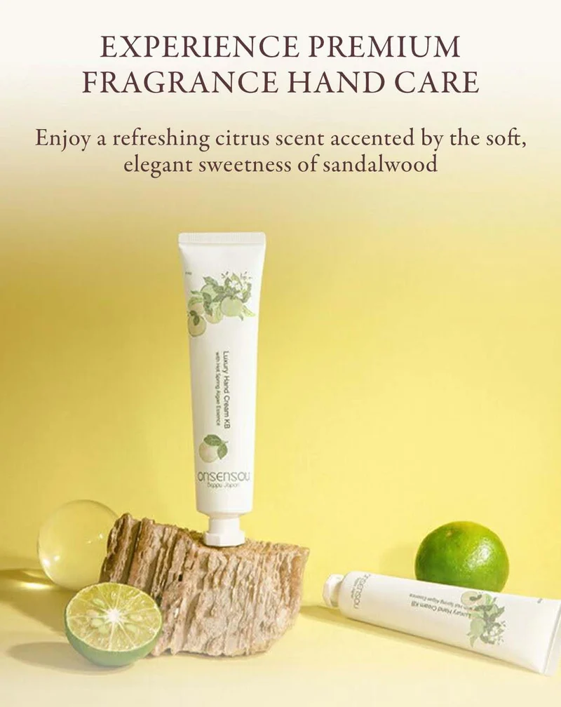 ONSENSOU Luxury Hand Cream 35g Kabosu & Yuzu Shea Butter Made in Japan