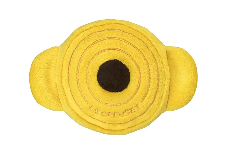Le Creuset Yellow Plush Pet Toy with Sound - Official Japanese Product