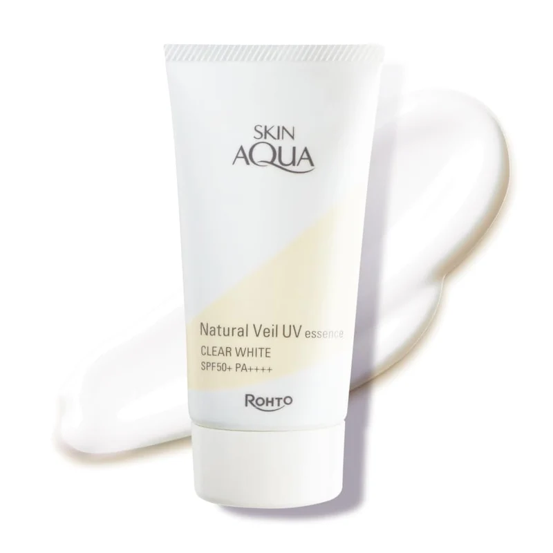 Skin Aqua Natural Veil UV Essence Clear White SPF50+ PA++++ for Sensitive Skin