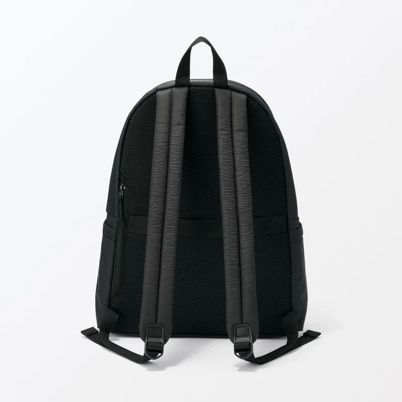 MUJI Water-Repellent Padded Backpack Shoulder-Relief Unisex Adult Black