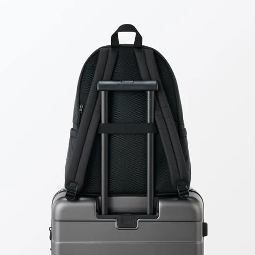 MUJI Water-Repellent Padded Backpack Shoulder-Relief Unisex Adult Black