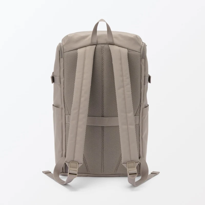 MUJI Water-Repellent Top-Opening Backpack Shoulder-Relief Dark Beige