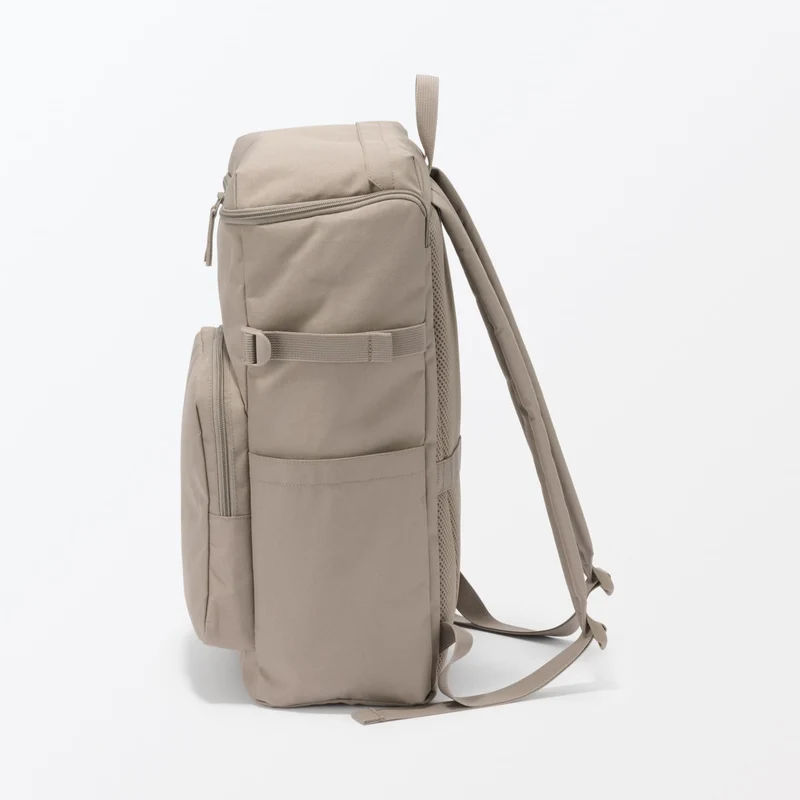 MUJI Water-Repellent Top-Opening Backpack Shoulder-Relief Dark Beige