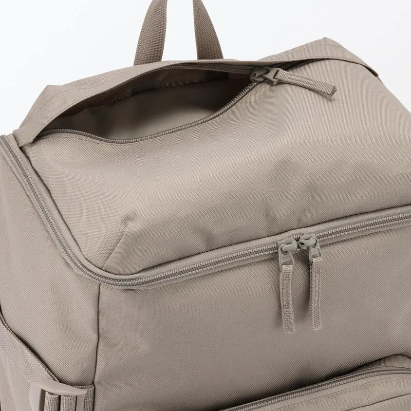 MUJI Water-Repellent Top-Opening Backpack Shoulder-Relief Dark Beige