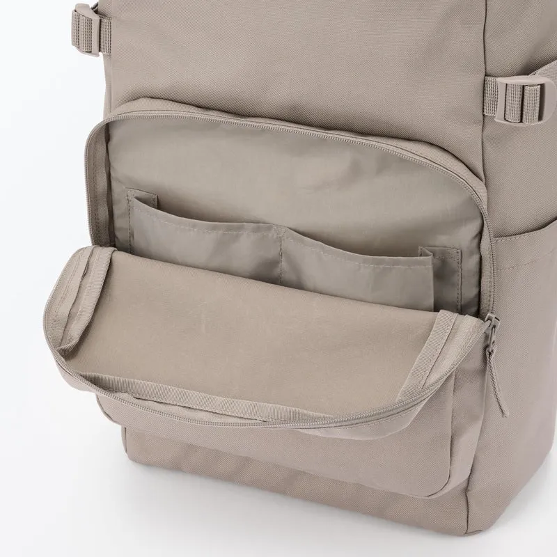 MUJI Water-Repellent Top-Opening Backpack Shoulder-Relief Dark Beige